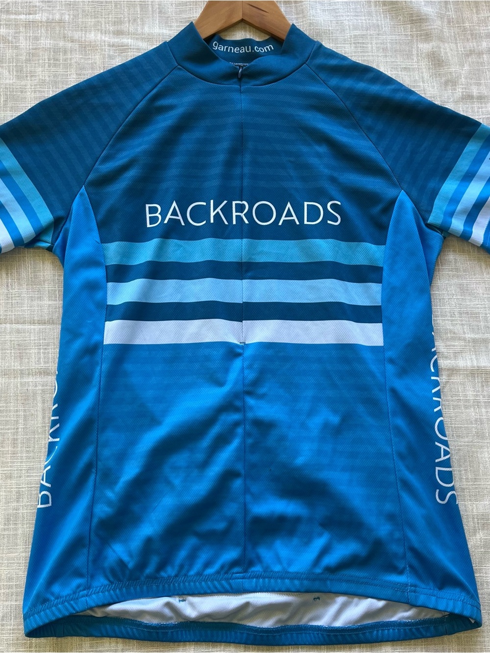 Garneau Cycling Jersey Striped with Back Pockets
